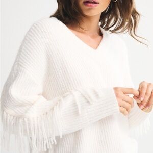 Abercrombie & Fitch Dad soft white oversized knit sweater